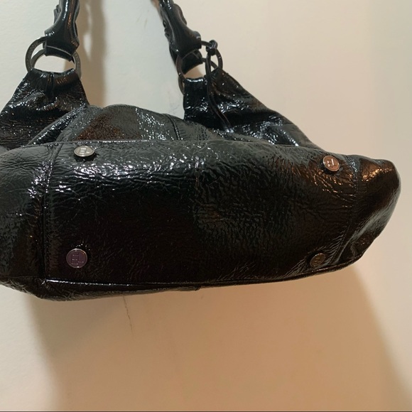 Elliott Lucca black patent leather hobo handbag - Picture 5 of 10